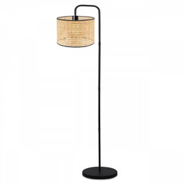 Opviq Lámpara de Suelo de Ratán AYD-3269 Crema y Negro